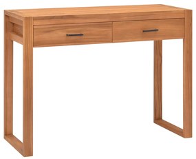 vidaXL Secretária com 2 gavetas 100x40x75 cm madeira de teca