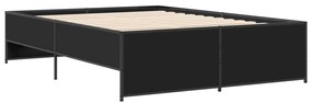 Estrutura de cama 120x190 cm derivados de madeira/metal preto