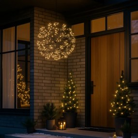 Luminária de Natal suspensa esfera preta 60cm Incl. LED com temporizador IP44 - Nobu