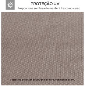 Outsunny Toldo de Substituição de 3x3m para Pérgola de Jardim com 8 Orifícios de Drenagem e Ventilação Bege