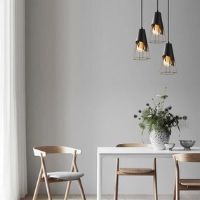 Chandelier Sivani Tel – Preto – Diâmetro 40 cm, Altura 124 cm