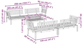 5 pcs conjunto de móveis de paletes p/ jardim acácia maciça