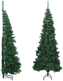 vidaXL Árvore de Natal artificial de canto 240 cm PVC verde