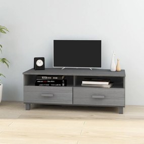 vidaXL Móvel de TV HAMAR 106x40x40 cm pinho maciço cinza-escuro