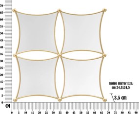 ESPELHO DE PAREDE JALO 68X3,5X68 CM DOURADO