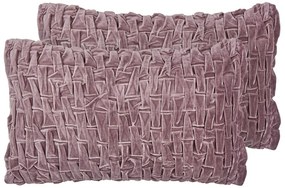 Conjunto 2 almofadas decorativas em veludo violeta 30 x 50 cm CHIRITA Beliani