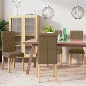 vidaXL Cadeiras de jantar 4 pcs tecido castanho