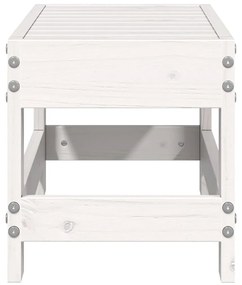 Apoio de pés para jardim 62x30x32 cm pinho maciço branco