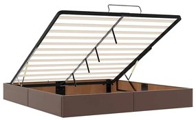 Estrutura de cama otomana sem colchão 180x200 cm castanho