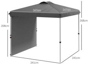 Outsunny Tenda Dobrável 2,5x2,5 m Altura Ajustável Tenda de Jardim com