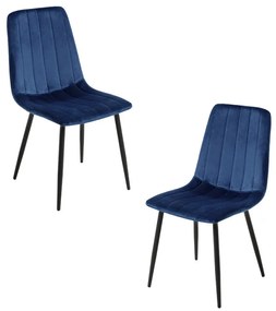 Pack 2 Cadeiras Liny Veludo - Azul
