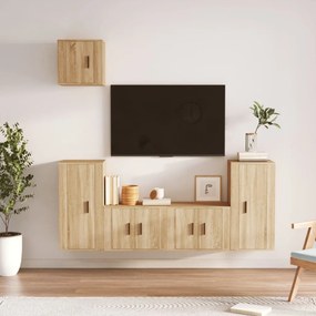 vidaXL Conjunto móveis de TV 5 pcs madeira processada carvalho sonoma