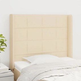 Cabeceira de cama c/ abas tecido 83x16x118/128 cm creme