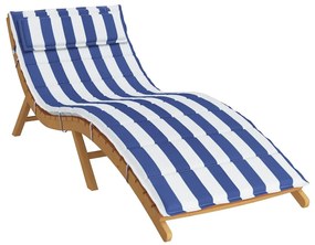 Almofadão p/ espreguiçadeira 180x60x4 tecido oxford azul/branco