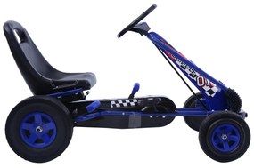Carro de kart infantil com rodas de borracha com travão 99 x 59 x 61 cm azul