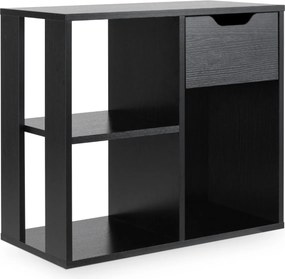 Estante de 3 cubos com gaveta  60 x 30 x 53 cm moderna e simples Preta