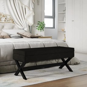 vidaXL Banco de arrumação 110x45x49 cm veludo preto