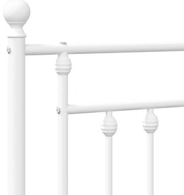 Estrutura de cama com cabeceira 150x200 cm metal branco