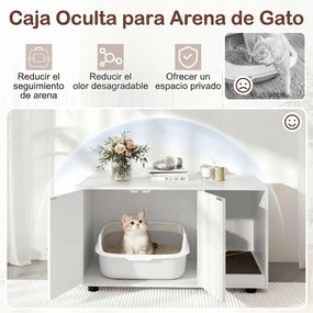 Móvel para caixa areia Gatos (CAIXA AREIA PLASTICA NÃO INCLUIDA), 90 x 50 x 50 cm, Branco