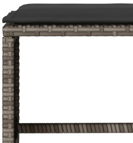 6 pcs conjunto sofás de jardim com almofadões vime cinzento