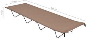 Cama de campismo 180x60x19 cm tecido oxford e aço cinza-acast.