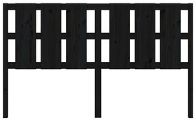 Cabeceira de cama 185,5x4x100 cm pinho maciço preto