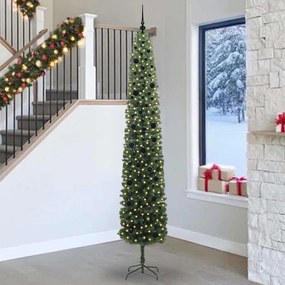 vidaXL Árvore de Natal Artificial Verde 270 cm PVC e Aço e Plástico