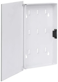 Chaveiro com quadro magnético 30x20x4 cm branco