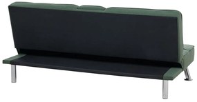 Sofá-cama de 3 lugares em tecido verde ROXEN Beliani