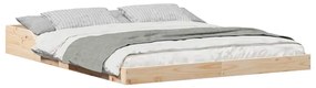 Estrutura da Cama Castanho 140 x 220 cm Madeira de pinho maciça