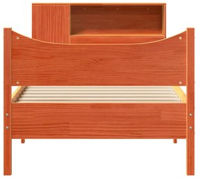 Cama sem colchão 75x190 cm madeira de pinho maciça castanho-mel