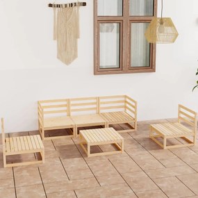 vidaXL 6 pcs conjunto lounge de jardim pinho maciço