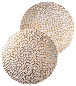 Candeeiro de Parede Yosma - Branco e Dourado - 21cm x 21cm x 15cm