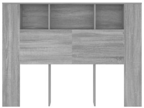 Armário de cabeceira 140x18,5x104,5 cm sonoma cinzento