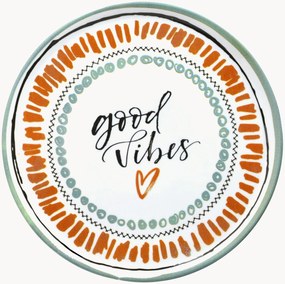 Pratos redondos para pizza Cinzia Good Vibes, conjunto de 6
