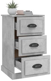 Mesa de cabeceira 39x39x67 cm derivados madeira cinza cimento