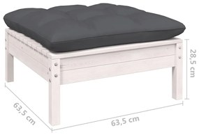 5 pcs conjunto lounge de jardim c/ almofadões pinho maciço