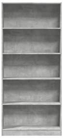 Estante 80x24x176 cm derivados de madeira cinzento cimento