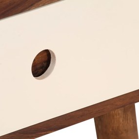 Mesa de cabeceira em madeira de acácia maciça 45x30x45 cm
