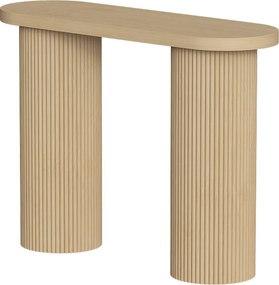 HOMCOM Consola Canelada, Arrumação Oculta, Pés Coluna, Estilo Rústico, Consola de Entrada Estreita, 103x35x80cm Carvalho | Aosom Portugal