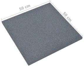 Ladrilhos prot. contra quedas 6 pcs borracha 50x50x3cm cinzento