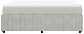 Cama com molas/colchão 160x200 cm veludo cinzento-claro