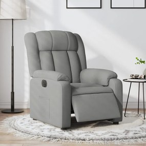 vidaXL Poltrona reclinável elétrica tecido cinzento-claro