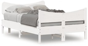 vidaXL Cama sem colchão 120x200 cm madeira de pinho maciça branco
