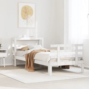 vidaXL Estrutura cama c/ cabeceira 75x190 cm pinho maciço