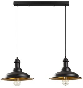 Candeeiro de Teto Saglam – Preto e Dourado – 62 x 30 cm