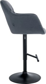 Banco de bar Natoma Veludo cinza escuro