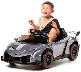 LAMBORGHINI VENENO 12V CARRO ELÉTRICO INFANTIL CINZENTO