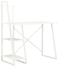 vidaXL Secretária com unidade de prateleiras 102x50x117 cm branco