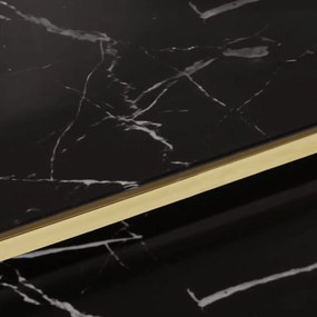 Mesa de centro aço inoxidável e vidro temperado dourado